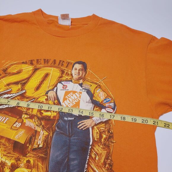 Vintage Tony Stewart 2003 Mens Size Large T-Shirt NASCAR Home Depot Double Sided - Picture 6 of 7